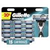 imageGillette Mach3 Razor Blades for Men 3Blade Razor Refills 15 CountDark Teal