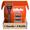 imageGillette Fusion5 Razors for Men 1 Razor 4 Blade Refills Lubrastrip for a More Comfortable Shave
