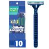 imageGillette Sensor2 Plus Pivoting Head Mens Disposable Razors 10 Count Pack of 3Green
