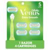 imageGillette Venus Platinum Extra Smooth Metal Handle Womens Razor Handle  4 Blade Refills Pivoting Head and Ribbon of MoistureHandle  4 Refills