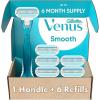 imageGillette Venus Smooth Womens Razor Handle  6 Refills with SoftGrip Gel Handle1 Count Pack of 1