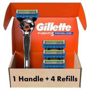 imageGillette Fusion ProGlide Razor for Men Handle  4 Blade Refills