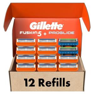 imageGillette Fusion5 Mens Razor Blade Refills 10 Count  Fusion5 ProGlide Razor Blade Refills  2 Count  One Pack of 12 Refills