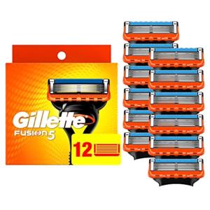 imageGillette Fusion5 Razor Refills for Men 12ct Cartridges Lubrication Strip Precision Trimmer for Men 5Bladed Refill Blades for Close Shave12 Count Pack of 1