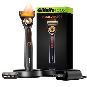 imageGillette Heated Razor for Men Starter Shave Kit by GilletteLabs 1 Handle 2 Razor Blade Refills 1 Charging DockHeated Razor Kit