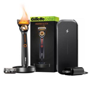 imageGillette Heated Razor for Men Starter Shave Kit by GilletteLabs 1 Handle 2 Razor Blade Refills 1 Charging DockHeated Razor Travel Kit