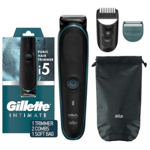 imageGillette Intimate Mens Manscape Pubic Hair Trimmer SkinFirst Ball Trimmer For Men Waterproof Cordless For WetDry Use Electric Shaver For Men Lifetime Sharp Blades Manscaping Body Groomer4 Count Pack of 1