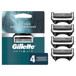 imageGillette Intimate Pubic Hair Razor Cartridges 4 Razor Blade Refills Gentle and Easy to Use Dermatologist Tested With 2x LubricationRazor Refills 4ct