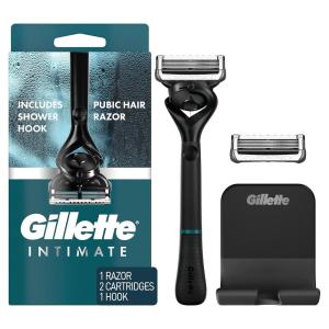 imageGillette Intimate Pubic Hair Razor Cartridges 4 Razor Blade Refills Gentle and Easy to Use Dermatologist Tested With 2x LubricationRazor w 2 Refills