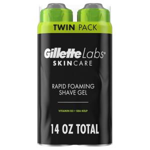 imageGillette Labs Rapid Foaming Shaving Gel for Men Alcohol Dye and ParabenFree with Vitamin B3 and Sea Kelp Cools and Soothes Skin 7 OZ7 Ounce Pack of 2