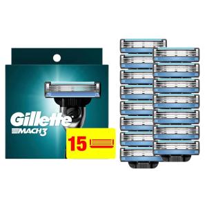imageGillette Mach3 Razor Refills for Men 15 Razor Blade Refills15 Count Pack of 1