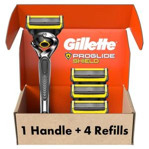 imageGillette ProGlide Shield Mens Razor 5 Bladed Razor with Precision Trimmer Comfortglide Lubrication Glide and Comfort Handle  4 Blade RefillsRazor  4 Refills