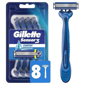 imageGillette Sensor3 Smooth Shave Disposable Razor 4 CountBlue