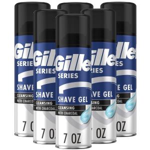 imageGillette Series 3X Moisturizing Shave Gel 6 Count 7oz Each Lubrication to Protect Against Irritation BlueWhite 7 Ounce Pack of 6Cleansing Shave Gel Pack of 6