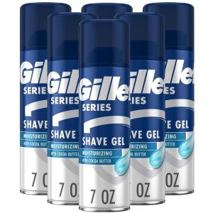 imageGillette Series 3X Moisturizing Shave Gel 6 Count 7oz Each Lubrication to Protect Against Irritation BlueWhite 7 Ounce Pack of 6Moisturizing Shave Gel Pack of 6