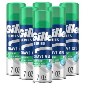 imageGillette Series 3X Sensitive Shave Gel Hydrates Protects and Soothes Sensitive Skin 7 Ounce Pack of 6Aloe