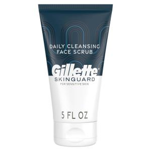 imageGillette SkinGuard Face Scrub for Men 5 oz Daily Cleansing Exfoliating Face Scrub with Shea Butter and Charcoal