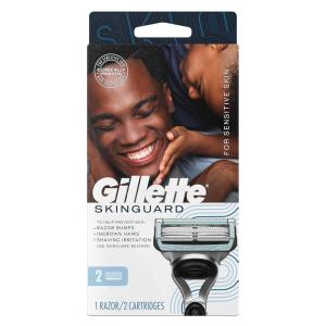imageGillette SkinGuard Razors for Men 1 Razor Handle and 2 Razor Blade Refills Designed for Men with Sensitive Skin Razor Bumps and Shaving Irritation