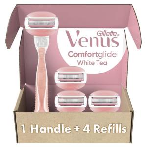 imageGillette Venus ComfortGlide White Tea Womens Razor Handle  4 Blade Refills