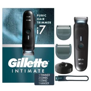 imageGillette i7 Intimate Mens Premium Pubic Hair Trimmer Waterproof LED Body Hair Trimmer for Men Manscaping Body Groomeri7 Hair Trimmer