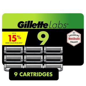 imageGilletteLabs Razor Blade Refills Ultimate Precision Trimmer 5 Bladed Refills Compatible with Exfoliating Bar and Heated Razors 9 Count9 Count Pack of 1