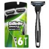 imageGillette Mach3 Mens Disposable Razor Sensitive 6 Razors6 Count Pack of 1