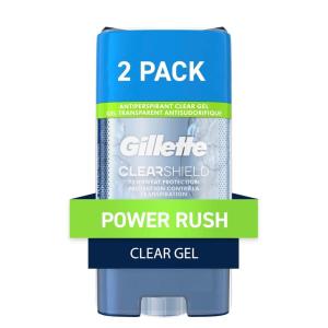 imageGillette Antiperspirant and Deodorant for Men 72hr Sweat ampamp Odor Protection Long Lasting Freshness AntiWhite Mark Technology Clear Gel Power Rush Scent 38 oz Pack of 2Power Rush