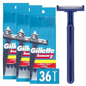 imageGillette Sensor2 Mens Disposable Razor 12 Count Pack of 3 BlueDark Blue