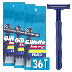 imageGillette Sensor2 Mens Disposable Razor 12 Count Pack of 3 BlueNavy Blue