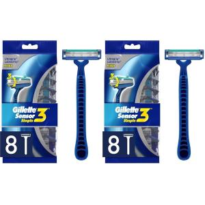 imageGillette Sensor3 Simple Mens Disposable Razors 8 Count8 Count Pack of 2