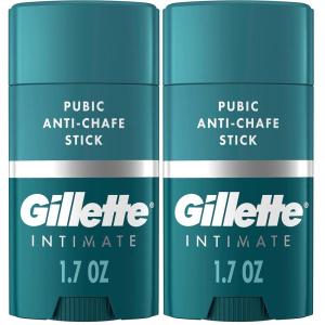 imageGillette Intimate Pubic Antichafe Stick Reduces Rubbing and Irritation Pubic AntiChafing For Men Easy Application Dermatologist Tested17 Ounce Pack of 2