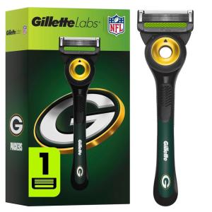 imageGillette Labs Special NFL Lions Edition Shaving Razor for Men  1 Handle 4 Razor Blade Refills ampamp Magnetic Stand Perfect for Game Day Grooming GilletteLabs with Exfoliating BarPackers