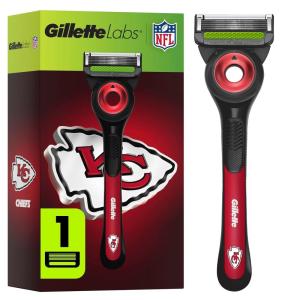imageGillette Labs Special NFL Lions Edition Shaving Razor for Men  1 Handle 4 Razor Blade Refills ampamp Magnetic Stand Perfect for Game Day Grooming GilletteLabs with Exfoliating BarChiefs