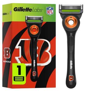 imageGillette Labs Special NFL Lions Edition Shaving Razor for Men  1 Handle 4 Razor Blade Refills ampamp Magnetic Stand Perfect for Game Day Grooming GilletteLabs with Exfoliating BarBengals