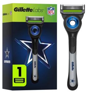 imageGillette Labs Special NFL Lions Edition Shaving Razor for Men  1 Handle 4 Razor Blade Refills ampamp Magnetic Stand Perfect for Game Day Grooming GilletteLabs with Exfoliating BarCowboys