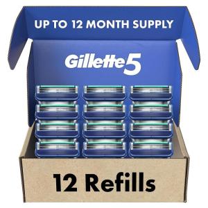 imageGillette5 Mens Razor Blade Refills 12 Count Lubrastrip for a More Comfortable Shave12 Count Pack of 1
