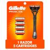 imageGillette Fusion5 Razor for Men 1 Gillette Razor Handle 5 Razor Blade Refills with Lubrastrip for a Close Shave