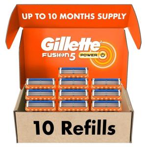 imageGillette Fusion5 Power Razor Refills for Men 10 Razor Cartridges Larger Lubrication Strip Precision Trimmer 5Blade Razor Blades for Close Shave