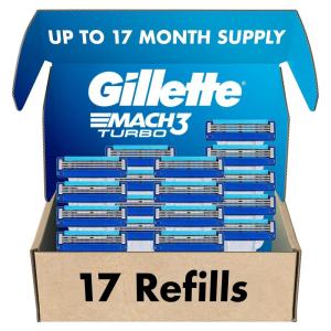 imageGillette Mach3 Turbo Razor for Men 17 Blade Refills