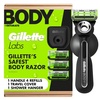 image:imageGillette Labs Body  Intimate Razor For Men Handle  4 Blade Refills Travel Cover