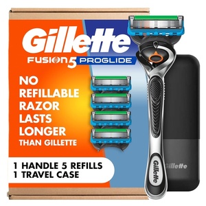 image:imageGillette Fusion5 Proglide Razor for Men 5Blade 1 Razor Handle 5 Blade Refills with Travel Case